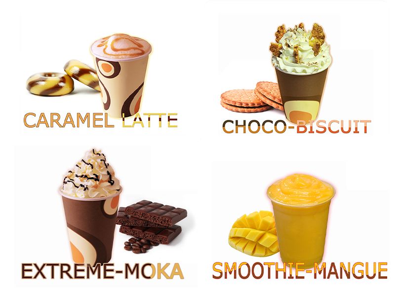 Des cafés ou chocolats gourmands, smoothie ou milkshake à emporter ou à déguster à Warrior Park